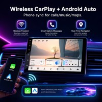 Autoradio Android 13 9 pouces 2 Go 64 Go RK3562 Écran tactile Navigation GPS avec CarPlay sans fil et Bluetooth 5.0