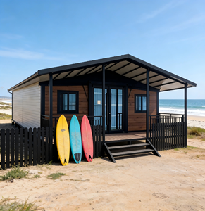 Casa de <span class=keywords><strong>Playa</strong></span> Prefabricada de Acero Expandible de Lujo de 20 pies, Cabaña Prefabricada para Uso en Villas y Apartamentos - Product Image 1