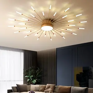 Zhongshan – plafonnier LED suspendu au design moderne, disponible en noir et en doré, idéal pour un salon ou une chambre à coucher