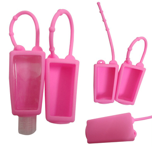 Set di portachiavi disinfettante per le mani riutilizzabile per bottiglie da viaggio da 1oz, portabottiglie per profumo in Silicone da 30ml - Product Image 1