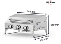 Vente en gros, plateau de Table pour l'extérieur, 3 brûleurs, cuisinière à gaz, barbecue amovible pour bœuf