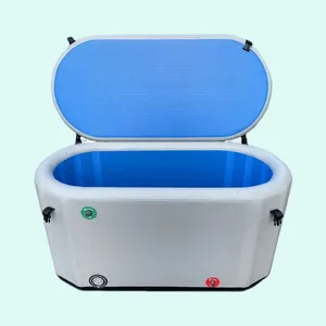 Premium Luxury 150cm Portable Folding Bath Tub Inflatable Ice Bath Barrel for Outdoor Swimming Cold Plunge Spa