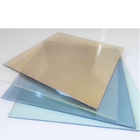 Prix des feuilles de verre rectangulaires rondes en verre trempé épais de 1/2, verre trempé réfléchissant pour murs
