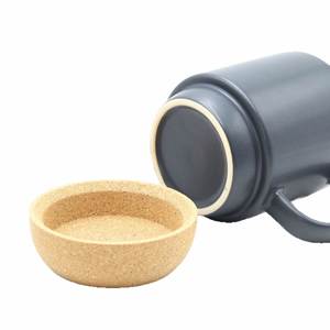 Tazas de Café de Cerámica de Color Sólido al por Mayor, con Base de Corcho, Ecológicas, Aptas para Microondas y Lavavajillas, con Tapa de Silicona, para Oficina - Product Image 5