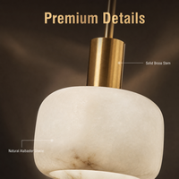 Lampe suspendue en albâtre sur mesure OEM, design personnalisé, métal doré, vente en gros pour projets hôteliers, salle à manger, chevet