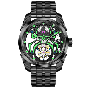 Reloj Knight 6802 con Logotipo Personalizado, Diseño Esqueleto, Deportivo, de Lujo, Movimiento Tourbillon Miyota, Automático, Resistente al Agua, con Manecillas Luminosas - Product Image 1