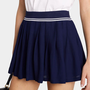 Individuell bedruckte Streifen Athletic Wear Bekleidung Golf kleid 2-lagiger Damen-Plissee-Tennis rock mit Taschen - Product Image 1