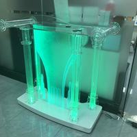 Moderne Portable LED Illuminé Transparent En Plastique Podium Chaire Pupitre Stand Bureau Église École Conférence Présentoir