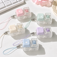 Custom Keycap Keychain Keyboard Style Acrylic Base Metal Clasp Personalized Color Wholesale Corporate Souvenir Gift