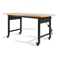 Banc de travail robuste réglable en hauteur de 48 pouces, pour garage commercial/résidentiel, atelier, acier laminé à froid, revêtement en poudre, OBM