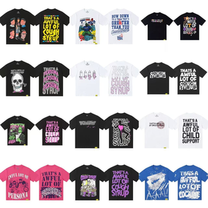 Camiseta de diseñador de streetwear personalizada al por mayor 2026 con estampado 3D de jarabe para la tos, de algodón holgado para hombre - Product Image 3