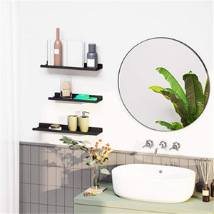 Set di 3 mensole <span class=keywords><strong>a</strong></span> <span class=keywords><strong>muro</strong></span> mensole galleggianti in metallo mensole in legno massello <span class=keywords><strong>scaffalature</strong></span> industriali <span class=keywords><strong>a</strong></span> parete per decorazioni - Product Image 4