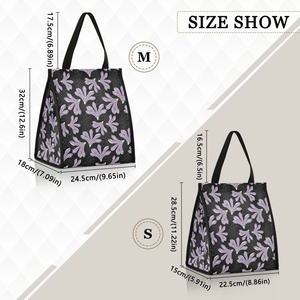 Custom Tribe Hawaiian Naupaka Print High Quality Portable Lunch Cooler Bag Velcro Close Insulated Lunch Bags With Aluminum Film - Product Image 4