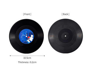 Sous-verres personnalisés en vinyle noir pour table, à prix abordable, pour bière et café - Product Image 3