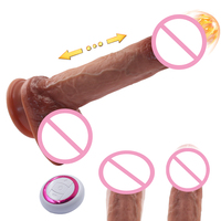 Vibromasseur télescopique en silicone liquide, chauffant et intelligent, pour stimulation du point G et du clitoris, pour la masturbation féminine