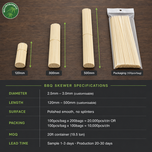 Palillos de Bambú para Cócteles, Palitos para Frutas, Palitos de Madera Natural Ecológicos para <span class=keywords><strong>Bar</strong></span>, Fiestas, Catering, Venta al por Mayor - Product Image 4
