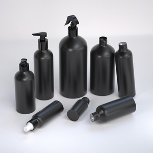 200ml 250ml 300ml Matte <b>Black</b> Metal Aluminum Packing Spray Bottle for Lotion Oil Round Metal Bottle for Cosmetic - Product Image 1