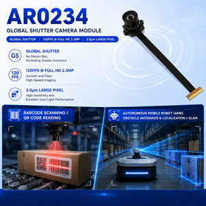 Módulo de Cámara MIPI con Obturador Global AR0234, 120 fps, 2.3 MP, Full HD, Píxel Grande de 3.0 μm para Escaneo de Códigos de Barras QR, AMR, SLAM - Product Image 3