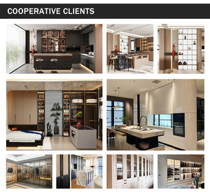 High-end מותאם אישית ריהוט מודרני קטן מלא לבן בצורת מלמין קיר ארונות לכה אקריליק לוח דלת אקריליק - Product Image 6