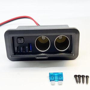 12V-24V doble PD3.0 36W con QC 18W cargador de enchufe <span class=keywords><strong>USB</strong></span> + adaptador de enchufe de encendedor de cigarrillos de 12V para coche RV BUS camión ATV - Product Image 2