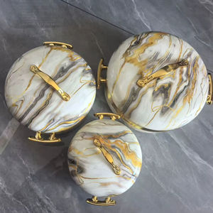 طقم حافظات طعام معزولة عالية الجودة، وعاء دائري من الفولاذ المقاوم للصدأ سعة 1 لتر و2 لتر و3.5 لتر، للبوفيهات وعرض الأطعمة الساخنة - Product Image 1