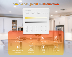 Bán buôn 2.4 Gam RF Dim & kép trắng treo tường thông minh <span class=keywords><strong>Touch</strong></span> Panel <span class=keywords><strong>Dimmer</strong></span> Led điều khiển từ xa với 4 nhóm của Zone điều khiển B - Product Image 5