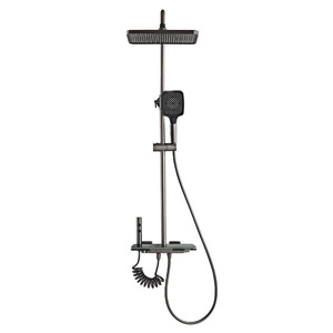 Shower <b>Set</b> <b>Square</b> Rainfall Head With Handheld Adjustable Height Modern Design Corrosion Prevention Bathroom Fixture - Product Image 1