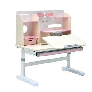 Bureau d'apprentissage pour enfants avec étagère, finition en bois massif, options rose et bleu, design moderne, chaise pour enfants pour chambre à coucher et salon - Product Image 5