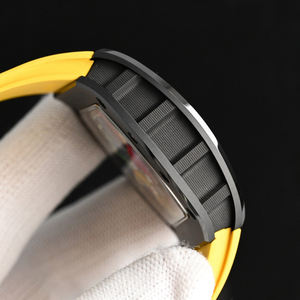 Montre mécanique squelette de luxe personnalisée style RM pour homme, boîtier noir, art graffiti, mouvement ajouré coloré, montre de sport de luxe - Product Image 6