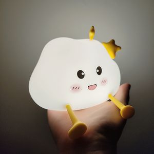 Linda Lámpara Nocturna Portátil de Silicona con Forma de Nube para Niños, Recargable por USB, LED, Táctil, Regulable, Decoración para Dormitorio, Regalo - Product Image 2