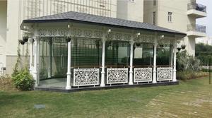 Pergola en fonte noire et or pour jardin, pavillon décoratif extérieur, taille personnalisée, élégante décoration extérieure - Product Image 3