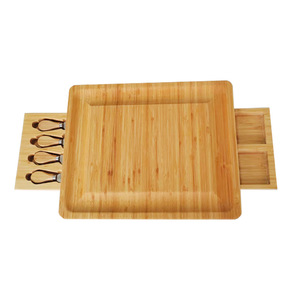 Juego de Tabla de Quesos de Bambú con Dos Cajones y Cubiertos para Cocina o Comedor - Product Image 5