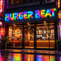 Lettres lumineuses RGB multicolores résistantes aux intempéries, lettres à canaux LED RGB, enseigne lumineuse LED pour extérieur