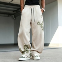 Pantalon de survêtement surdimensionné personnalisé pour homme, 100 % coton, taille élastique avec cordon de serrage, coupe ballon, streetwear décontracté, bas large