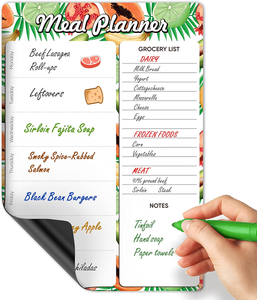 Planificateur de repas magnétique pour réfrigérateur A4-8.5x12, menu hebdomadaire, tableau effaçable à sec, forme écologique pour la cuisine - Product Image 2
