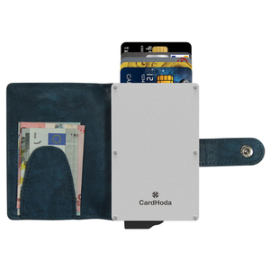 กระเป๋าสตางค์อลูมิเนียม CardHoda แบบสั้นบาง ป้องกัน RFID พร้อมซับในผ้ากำมะหยี่และตัวล็อคแบบหัวเข็มขัด ดีไซน์มินิมอลสำหรับทุกเพศ - Product Image 1