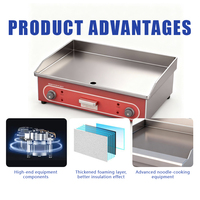 Table de travail de comptoir en acier inoxydable 304 de qualité professionnelle avec plaque de cuisson double combustible (gaz + électrique)