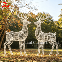 Lumière LED personnalisable en forme de renne 3D en fer, étanche pour l'extérieur, idéale pour la remise des diplômes, Thanksgiving, Noël, sculpture pour jardin et cour.