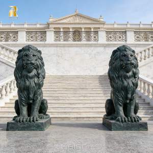 Statue de lion en bronze décorative d'extérieur RELONG, sculpture de gardien à vendre - Product Image 4