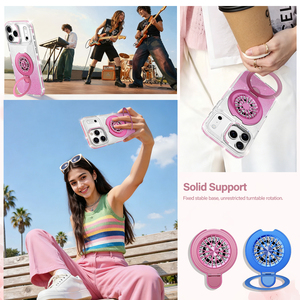 Nouvelle coque de téléphone transparente incrustée de diamants avec support gyroscopique rotatif à 360° pour iPhone 17 Pro Max 16 15 14 13 - Product Image 6