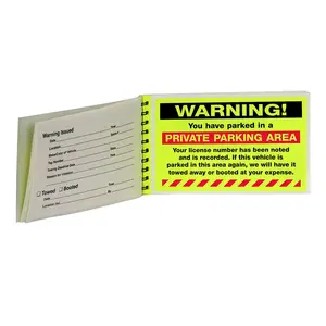 You Have Parked in Private Parking Area Tow Warning Parking Violation Sticker Book of Labels with Liners Hard to Remove