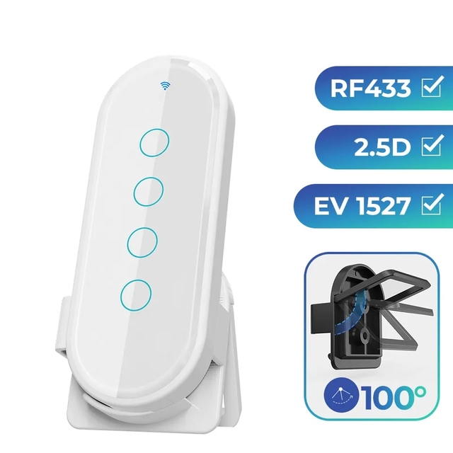 New EV1527 Code 4gang White Touch Button RF433MHz Wireless Remote Switch for Smart Home