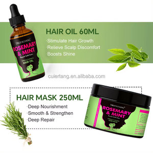 Private Label bio olio di menta di rosmarino trattamento per capelli maschera prodotti per la crescita Shampoo e balsamo set per la cura dei capelli per la riparazione - Product Image 5