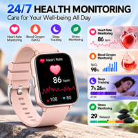 Montre connectée avec écran carré de 1,83 pouce, 123 modes sportifs, appels Bluetooth, montre intelligente pour homme, logo personnalisé, emballage personnalisé