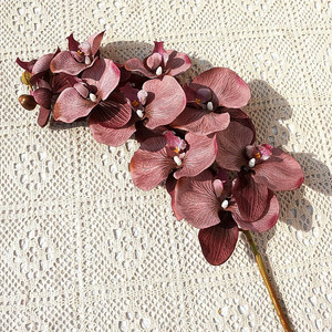 MuJiang MJ-090330 仿真蝴蝶兰9头花蕾 仿真花 乳胶婚礼背景装饰 高品质仿真花 - Product Image 6