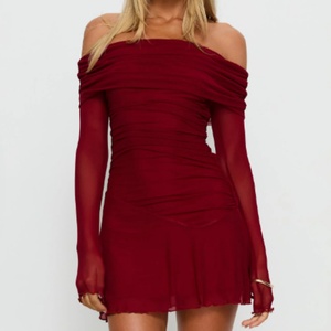 Vestido Mini de Playa Ligero para Mujer, Verano 2025, Ecológico, Tejido, Cintura Elástica, Color Sólido, Sexy, Estilo Drapeado, Hombros Descubiertos - Product Image 1
