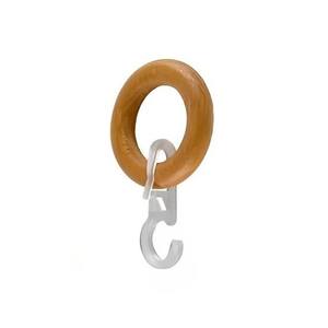 LINEA IDEAS 12 - SET OF 6 <b>WOODEN</b> <b>CURTAIN</b> <b>RINGS</b>, BEECH COLOR - Product Image 1