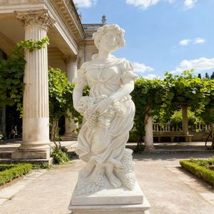 Statue en marbre blanc de la Jeune Vierge aux Vignes avec surface polie délicate et <span class=keywords><strong>traitement</strong></span> imperméabilisant pour villas européennes, jardins et hôtels - Product Image 1