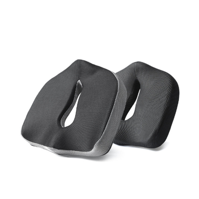 U-Shape Seat Cushion & Long Back Pillow Set - Memory Foam Anti-Static Breathable for Office Chair E-Sports LY7