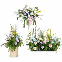 Ensembles d'arrangements de fleurs artificielles en soie, toile de fond murale de mariage avec support au sol et centre de table, décoration pour fêtes et hôtels, 6 couleurs